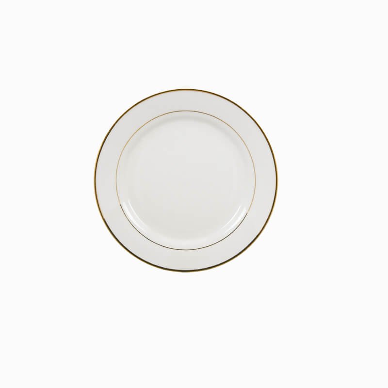 Prato Branco com Filete Dourado