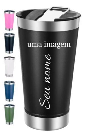 Copo Térmico 473ml Com Tampa E Abridor Aço Inox (Solicite Orçamento)